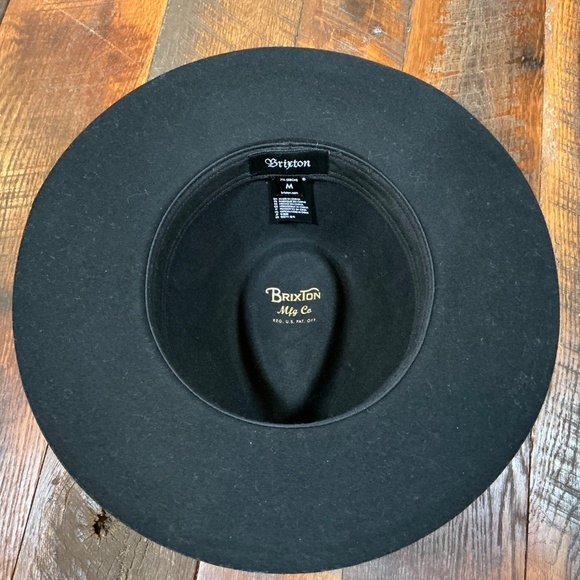 Brixton Wesley Black Wool Fedora | M (58cm) - Picture 6 of 9